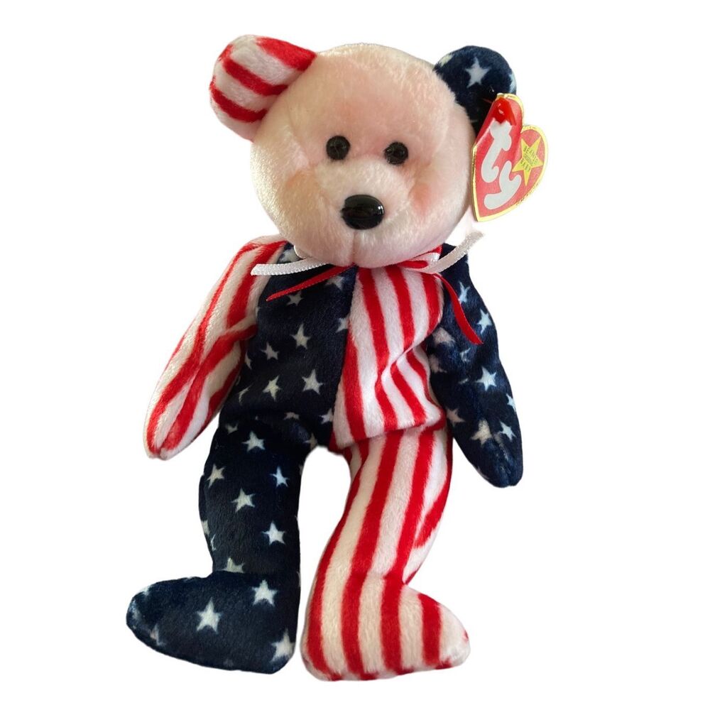 Pink Face Spangle Bear 1999 Ty Beanie Baby Plush Collectible Nostalgia Stuffed A